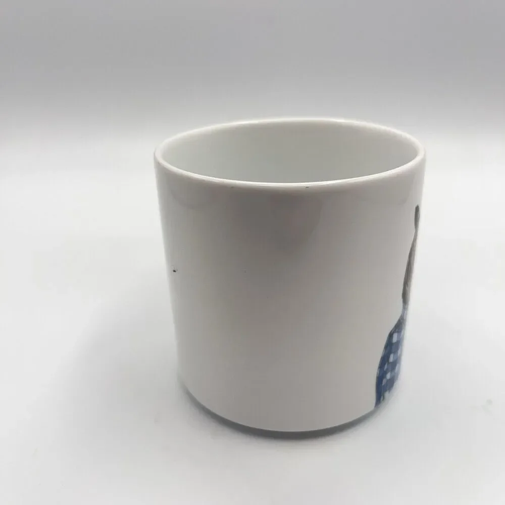 West Elm Rachel Kozlowski White Ceramic Dapper Owl Bow Tie Coffee Tea Mug Cup